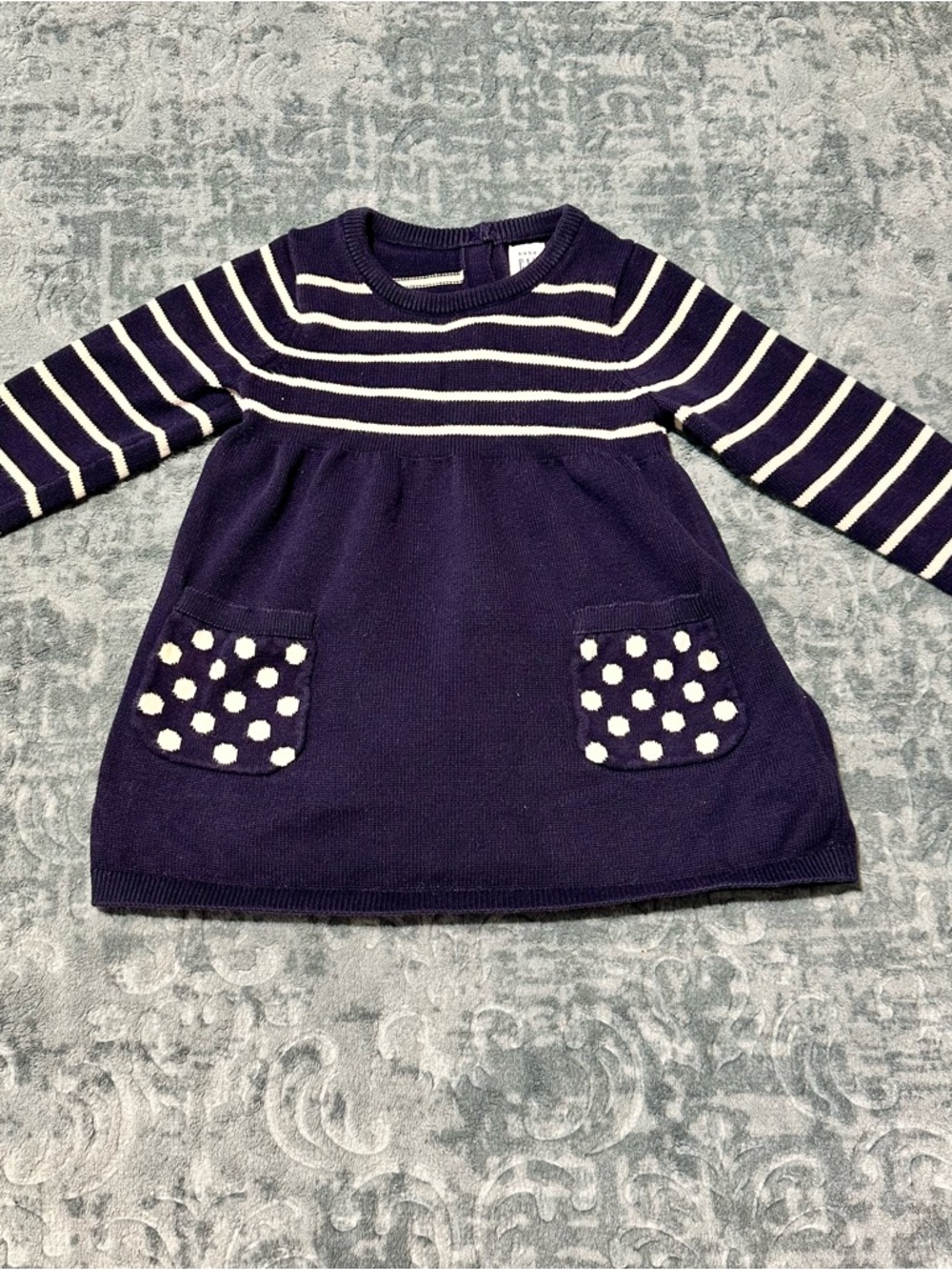 BabyGap Polka Dot / Striped Sweater Dress | Size 12-18 months